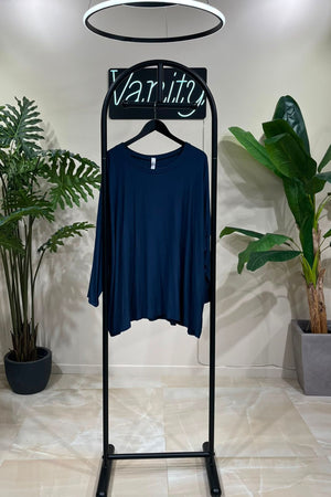 T-shirt scatola over - Blu