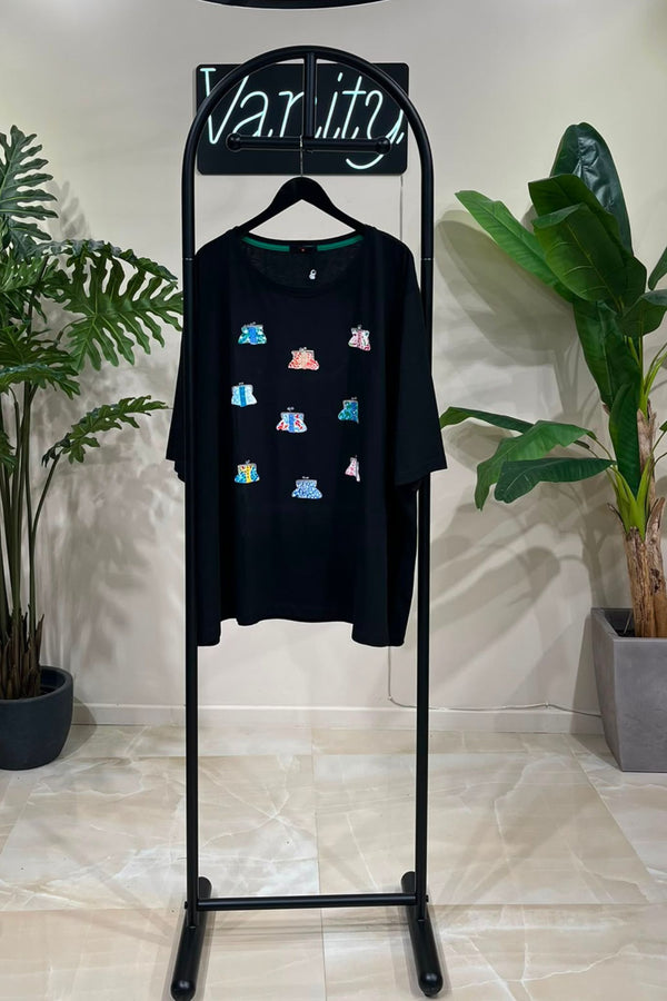 T-shirt portafoglio - Nero