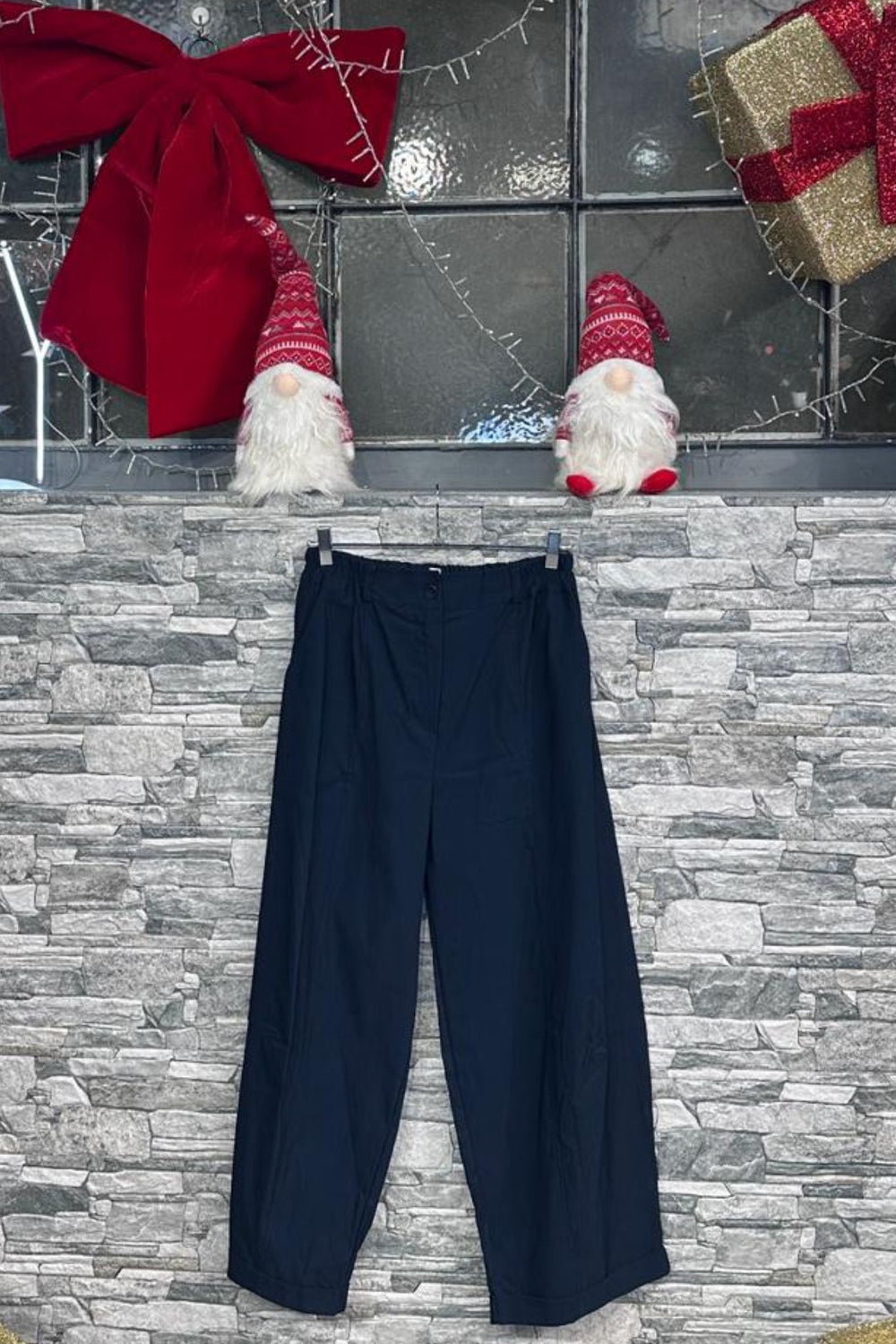 Pantalone over risvolto - Blu