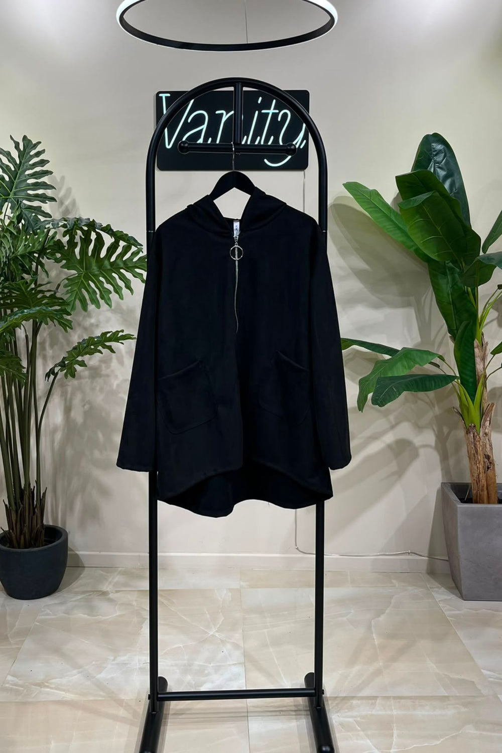 Giacca dainetto zip - Nero