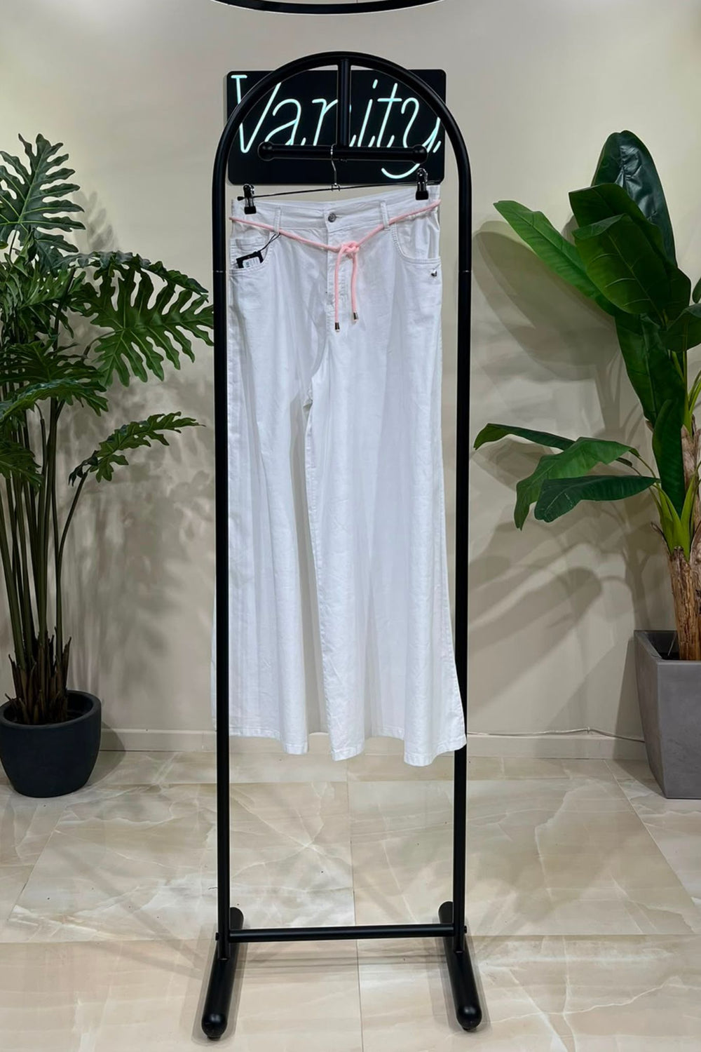 Pantalone palazzo cotone - Bianco