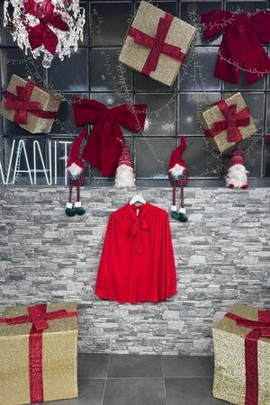 CAMICIA FIOCCO BOTTONI - Rosso