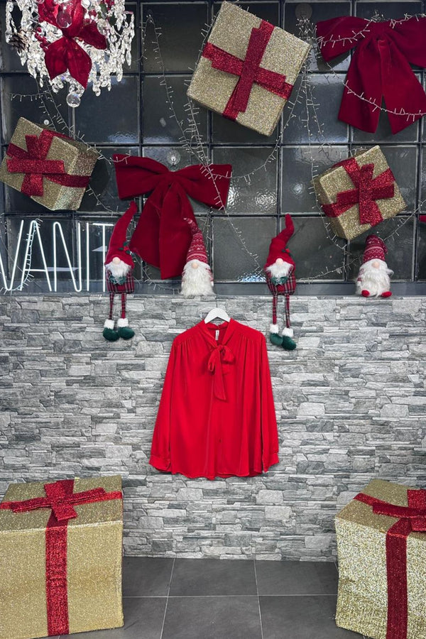 CAMICIA FIOCCO BOTTONI - Rosso