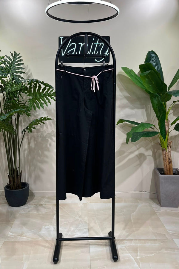 Pantalone palazzo cotone - Nero