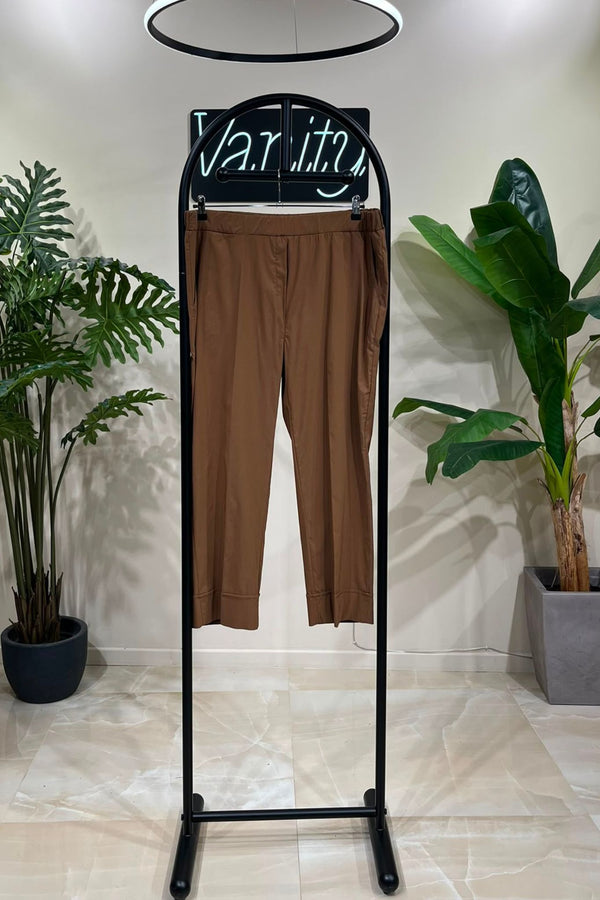 Pantalone risvolto bengalina - Tabacco