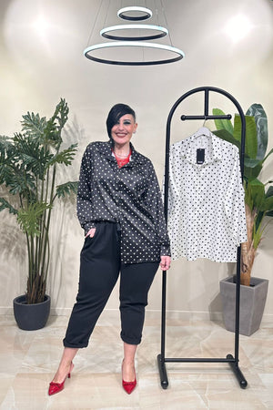 Camicia raso pois - Nero