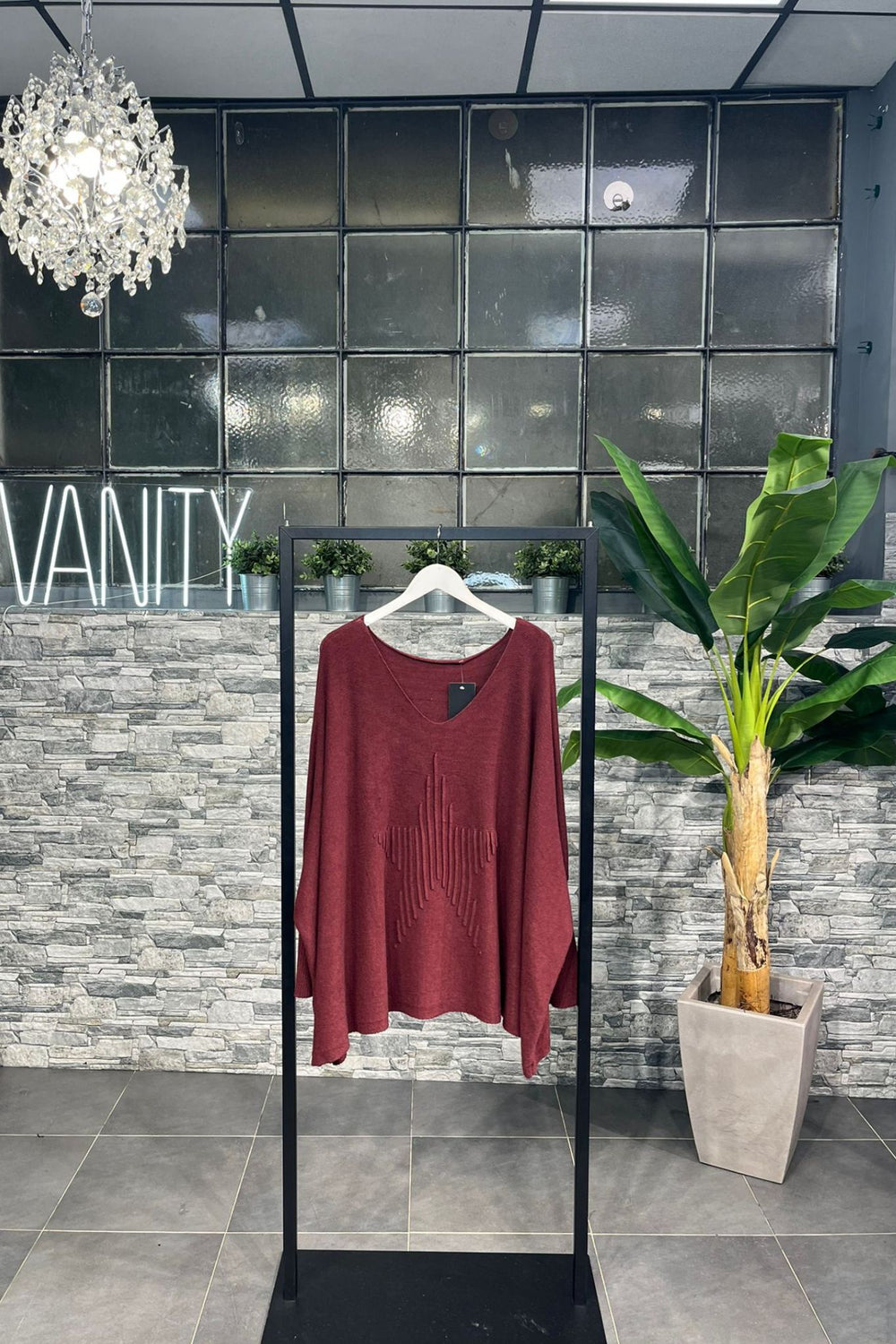 Maxi pull stella - Burgundy