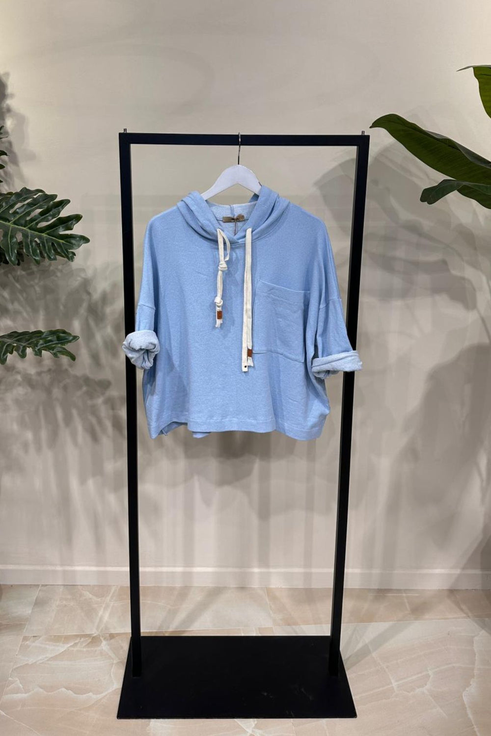 Felpa scatoletta tascone - Cielo