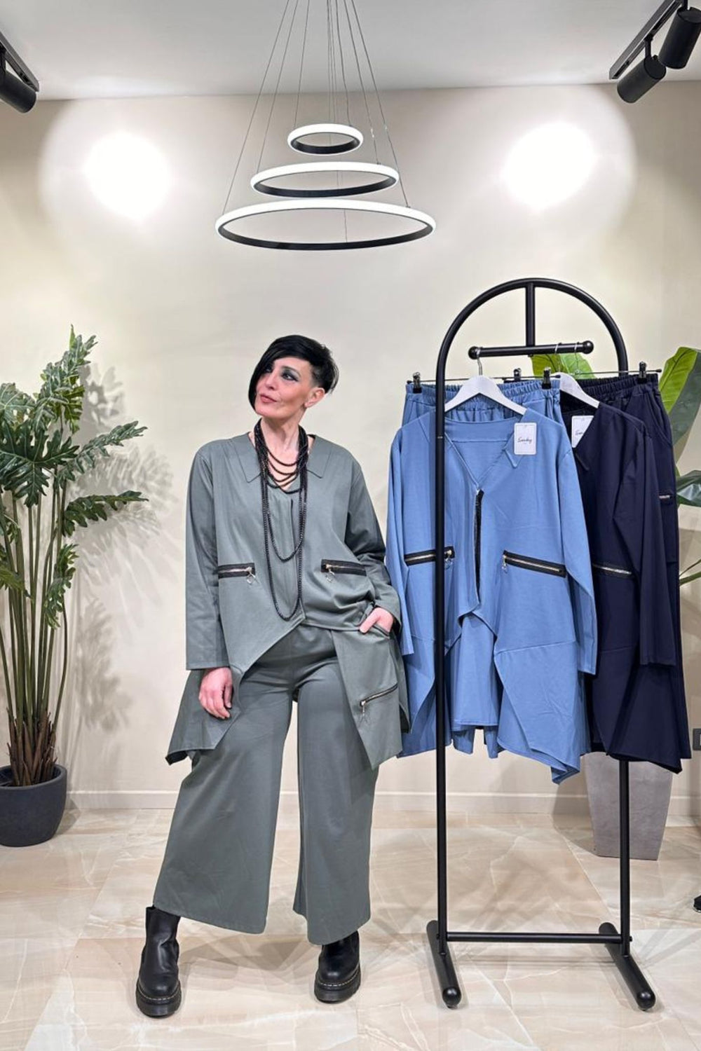 Completo tasche zip - Verde militare