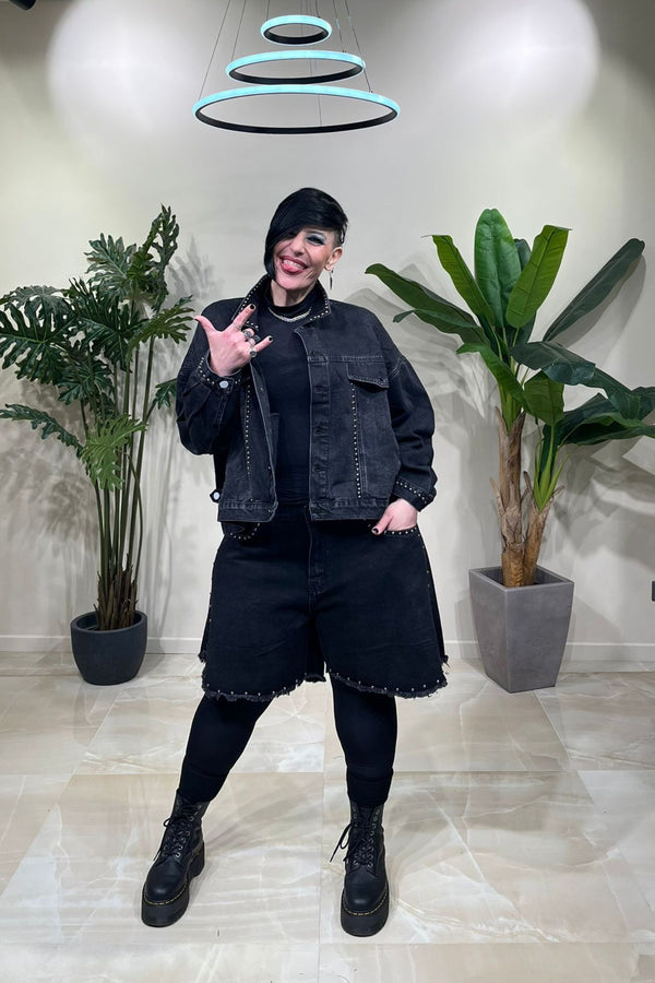 Shorts bulloni - Nero