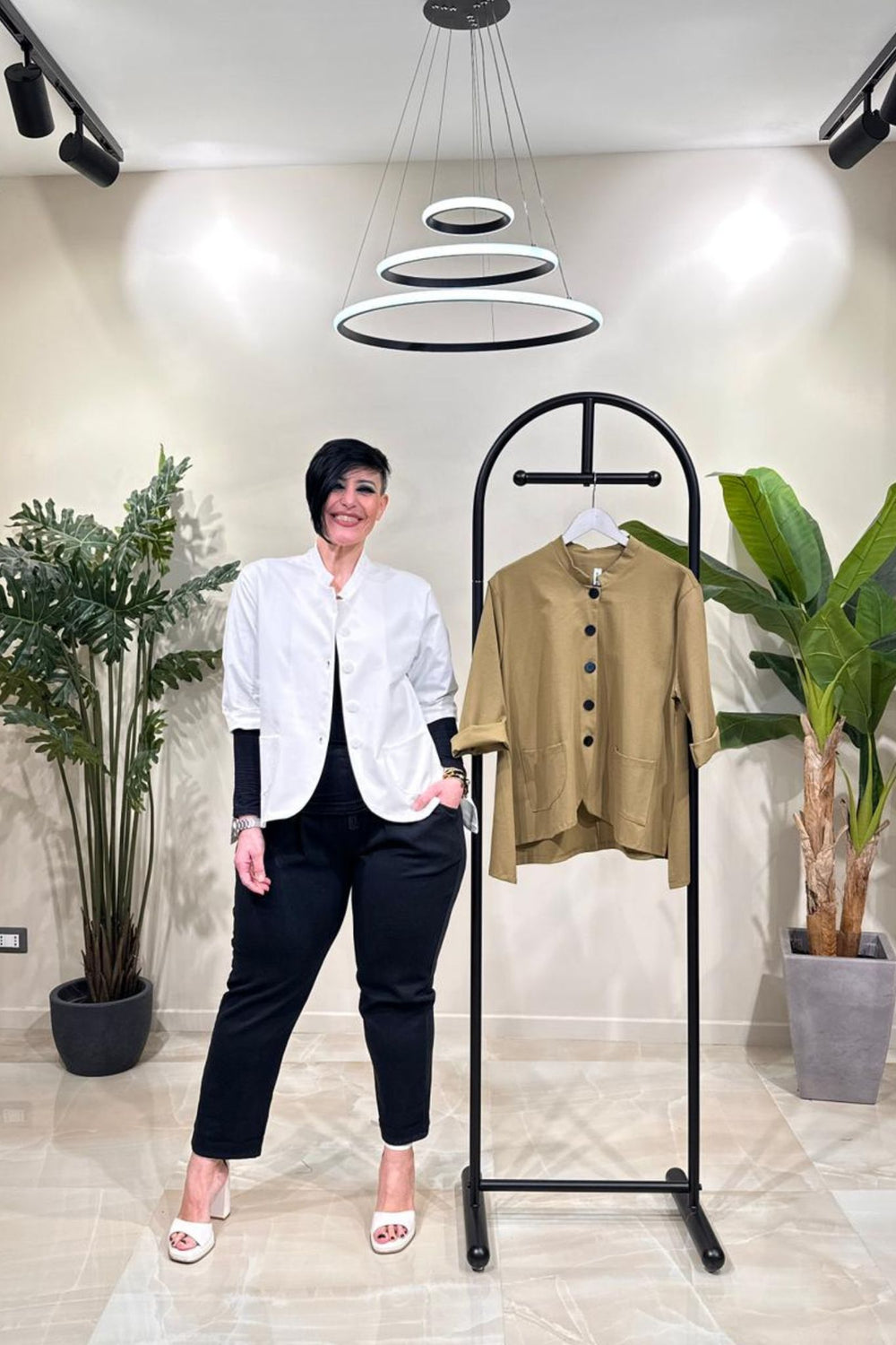 Giacca coreana punte - Bianco