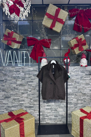 Giacca pelosetta doppio petto - Moro