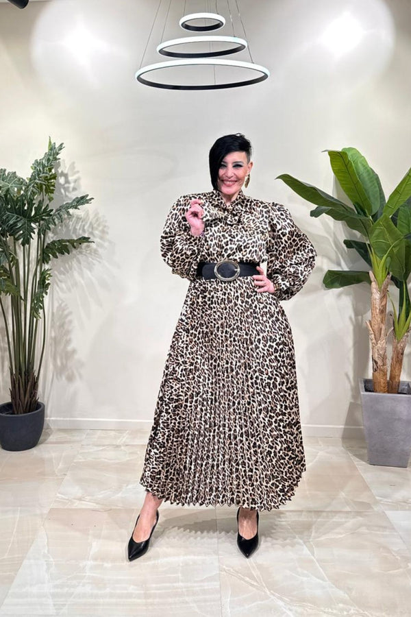 Abito plisse animalier - Maculato