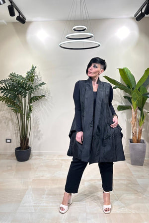 Maxi gilet taftà - Nero