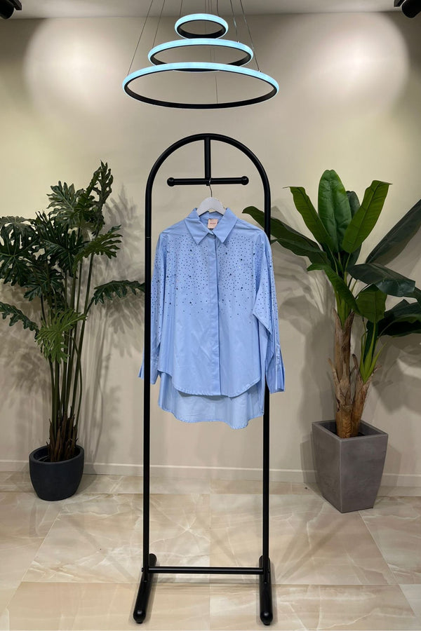 Camicia swarosky e strass - Oxford