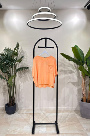 T-shirt scatola merletto - Mandarino