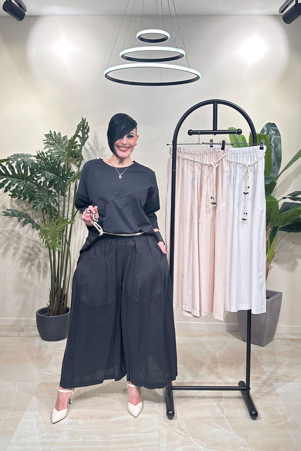 Pantagonna cuciture - Nero