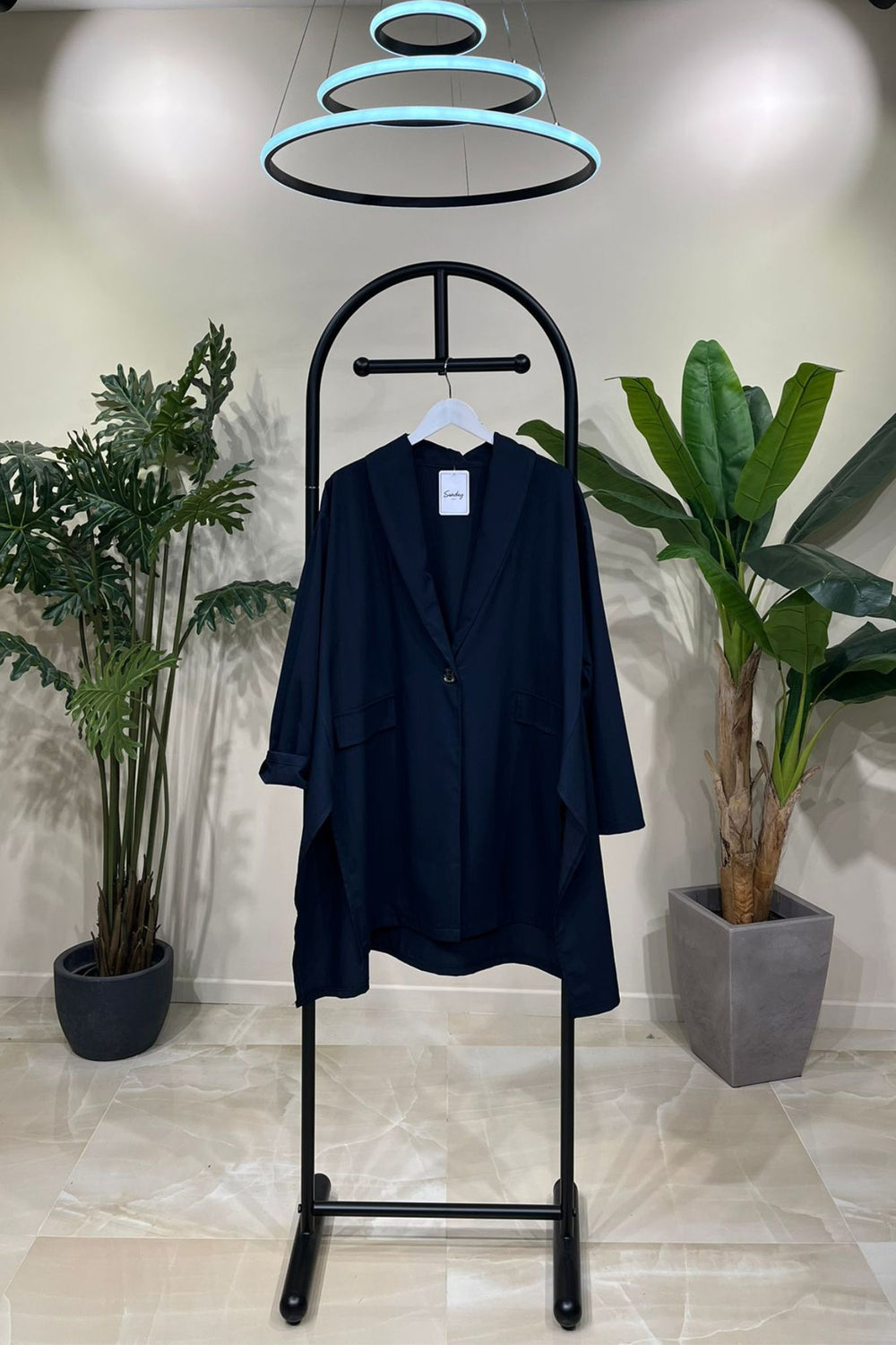 Spolverino maxi spacchi - Nero