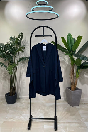 Spolverino maxi spacchi - Nero