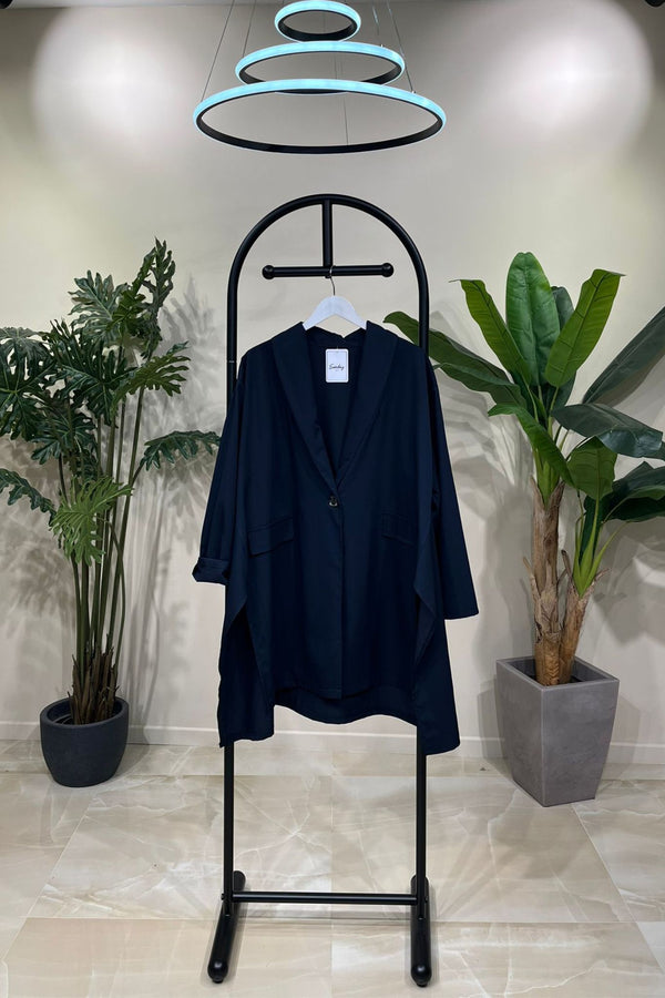 Spolverino maxi spacchi - Nero