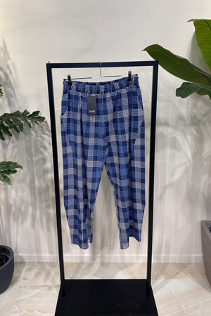Pantalone bengalina quadri - Blu