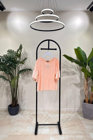 Felpa manica pizzo - Mandarino