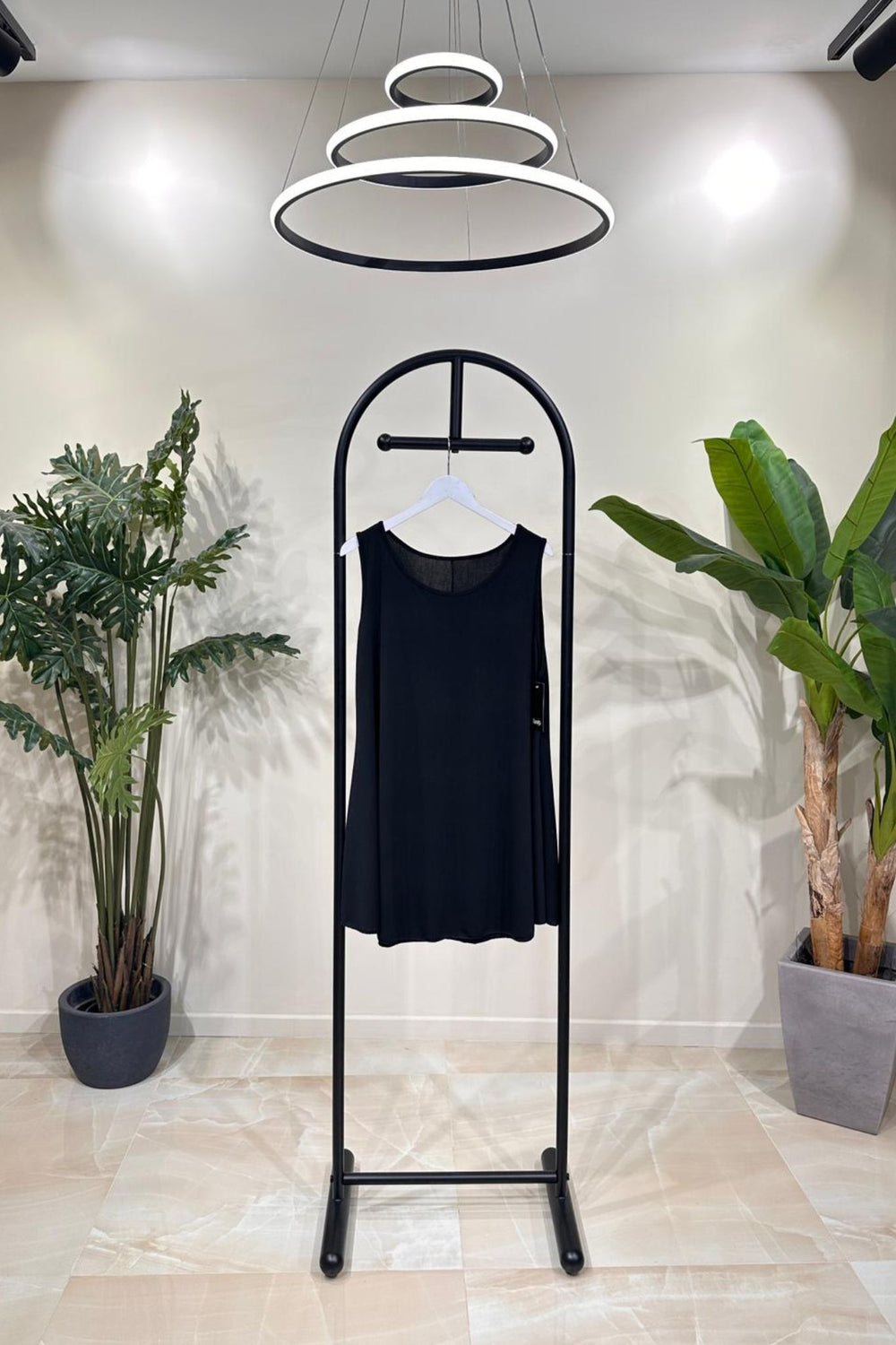 Canotta spalla larga liscia - Nero