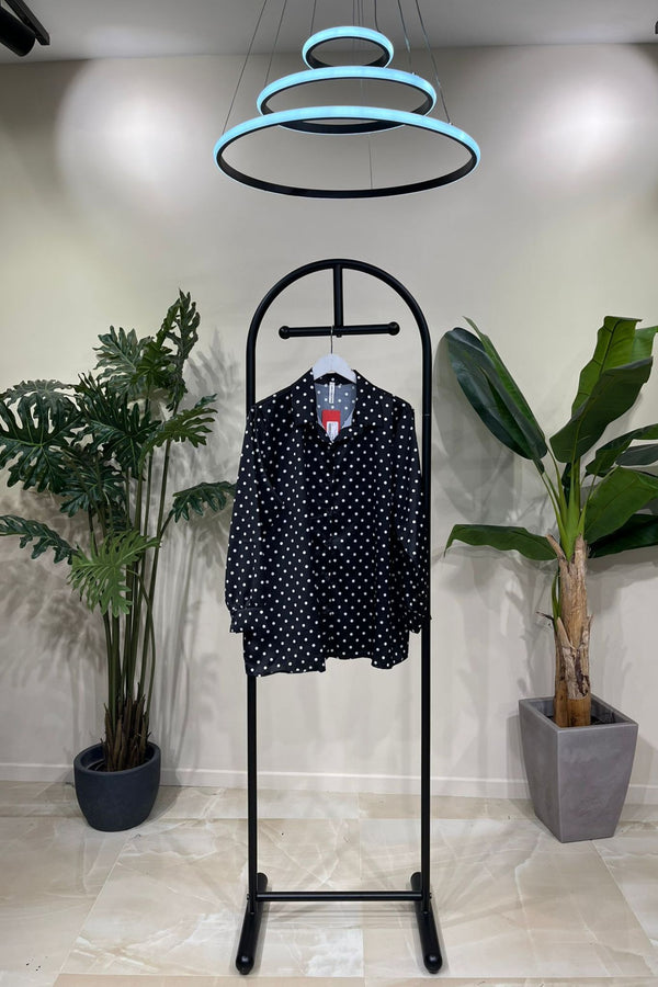 Camicia raso pois - Nero