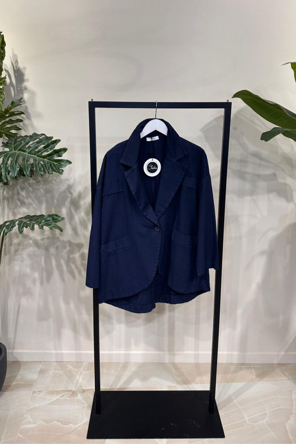 Giacca jeans stondata - Blu