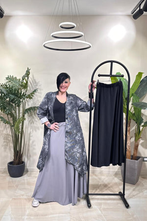 Gonna lunga liscia - Grigio