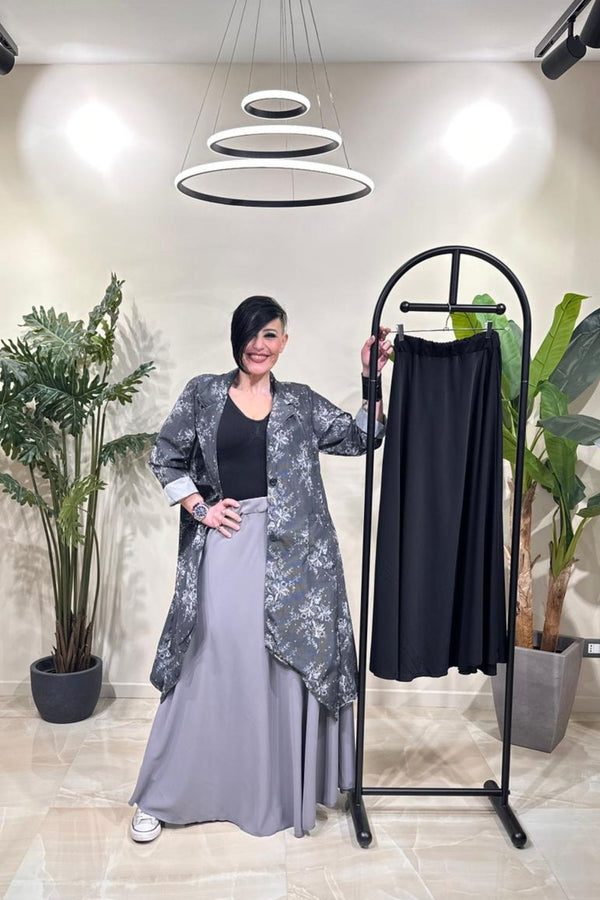 Gonna lunga liscia - Grigio