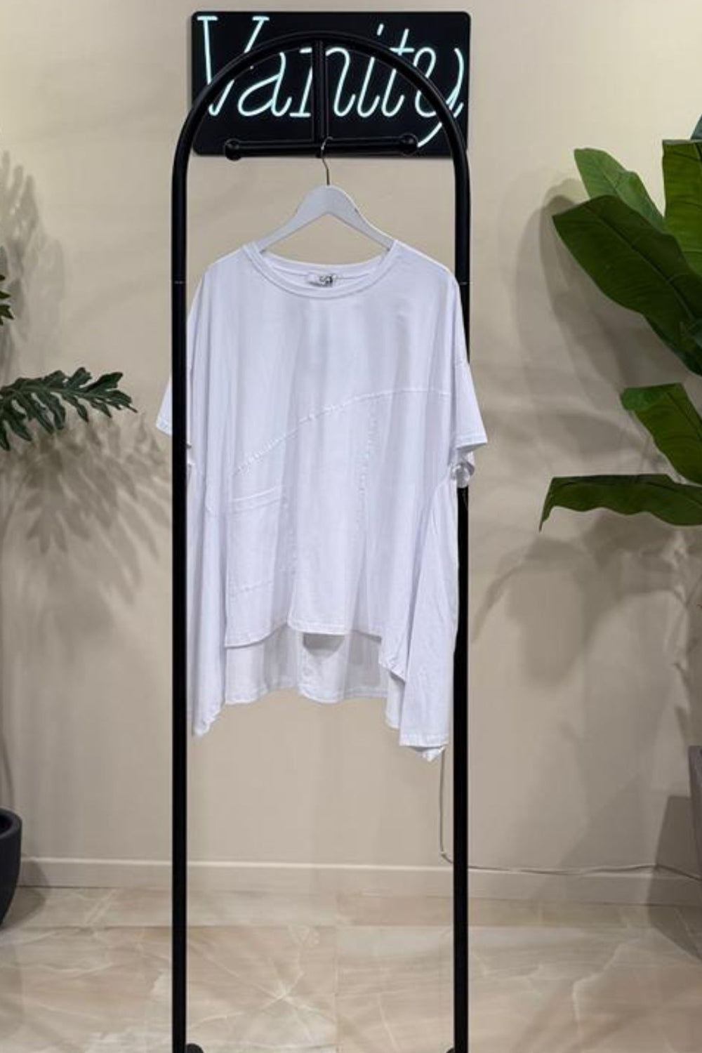 T-shirt punte e tasca - Bianco