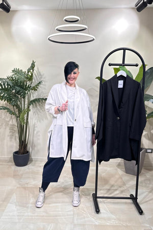 Spolverino maxi spacchi - Bianco