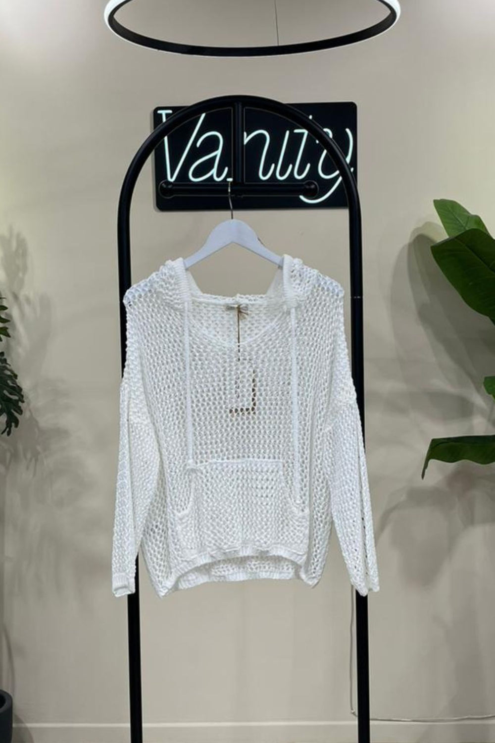 Maglia rete cappuccio - Bianco