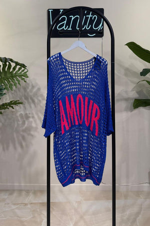 Maglia filo AMOUR - Blu royal