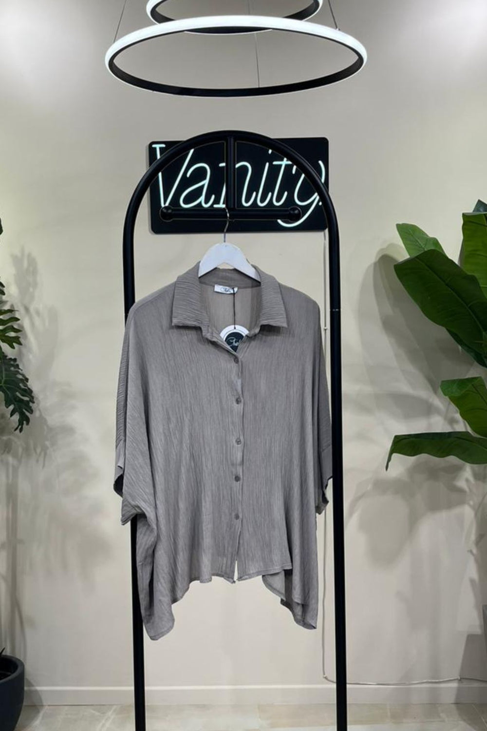 Camicia goffrata over - Fango