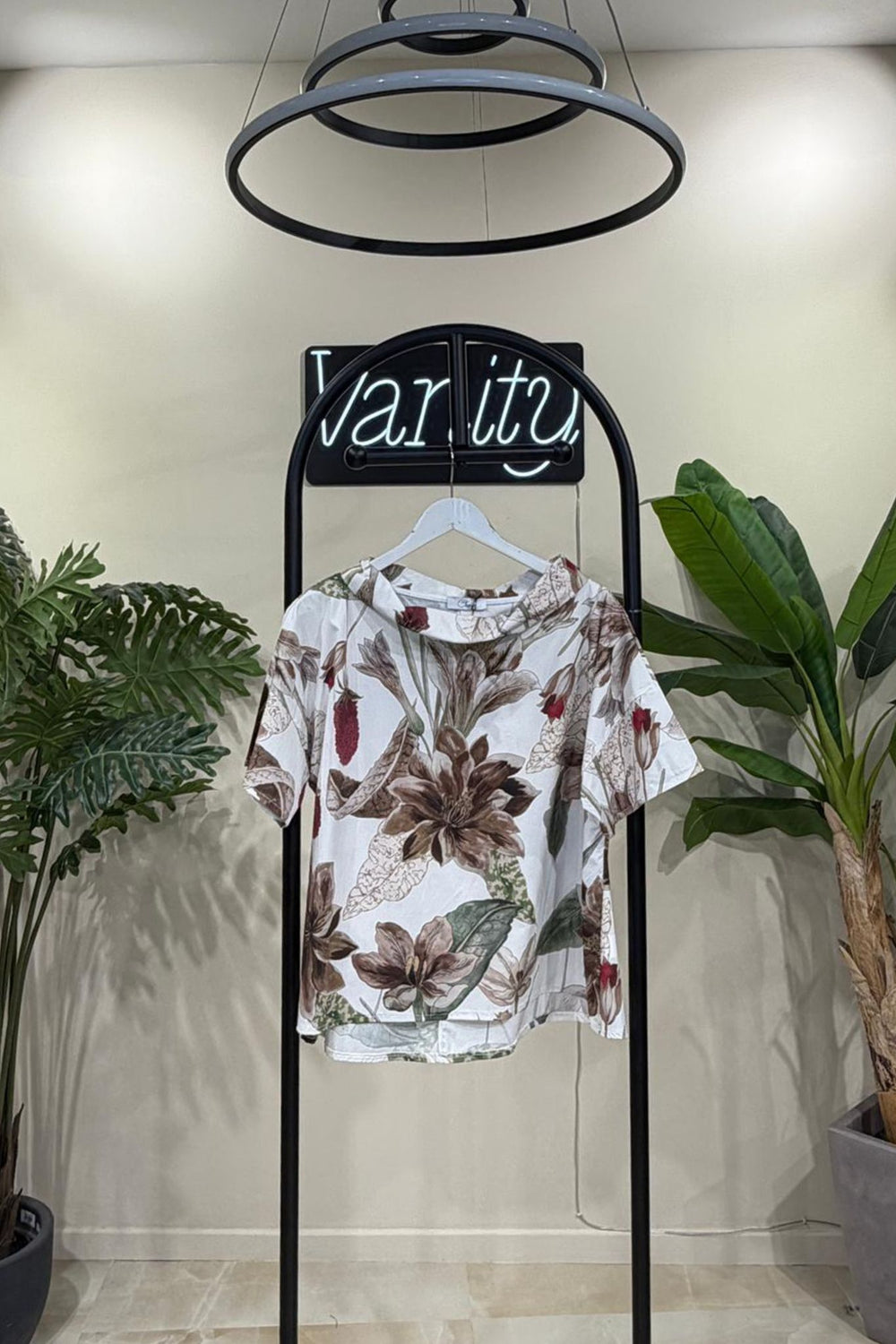 Blusa colletto fiori - Moro