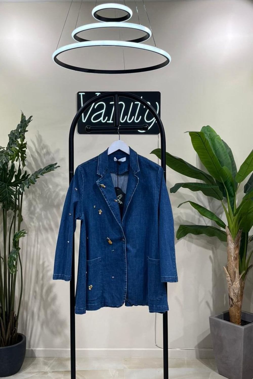 Giacca over spille - Jeans scuro