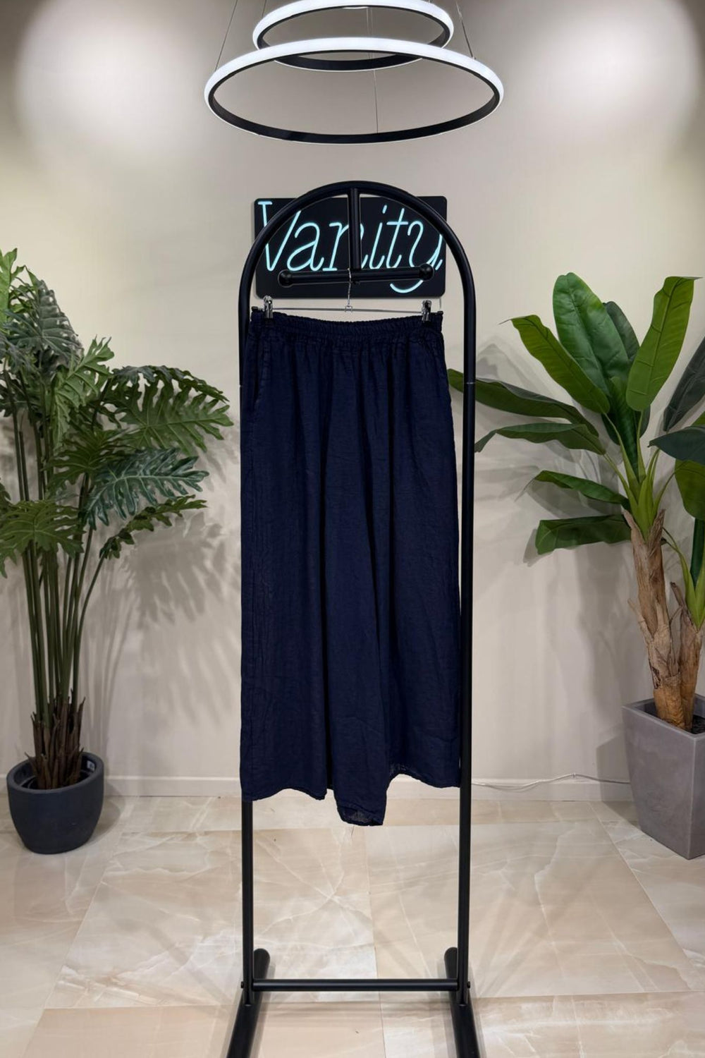 Pantalone palazzo lino - Blu