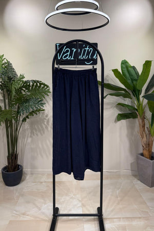 Pantalone palazzo lino - Blu