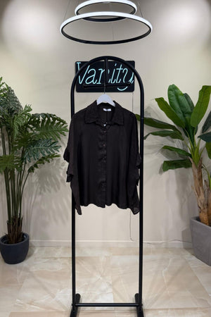 Camicia raso lino - Moro