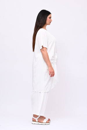 Completo viscosa maxi spacco - Bianco