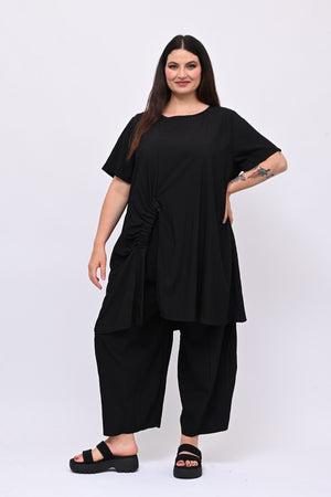 Completo viscosa maxi spacco - Nero