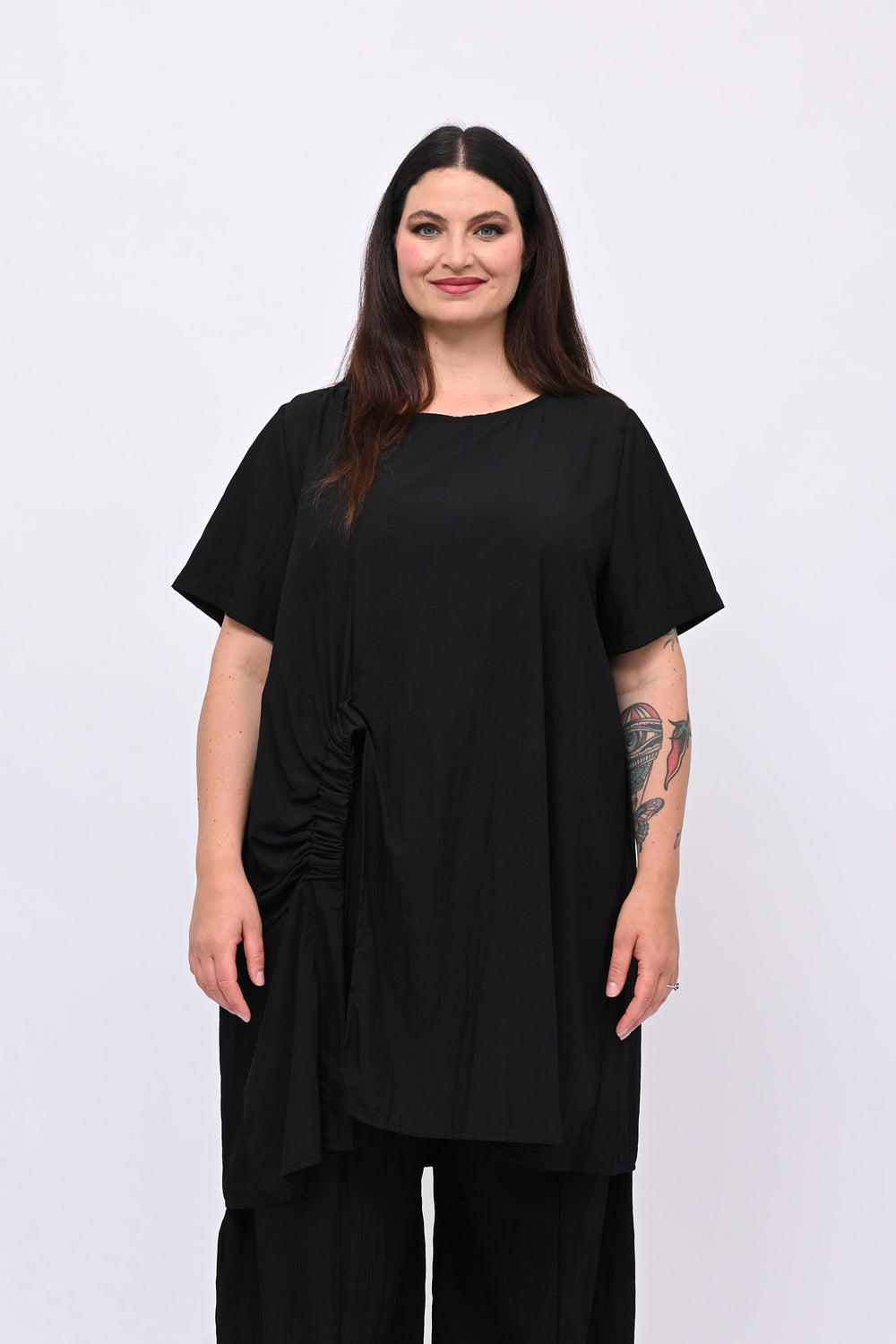 Completo viscosa maxi spacco - Nero