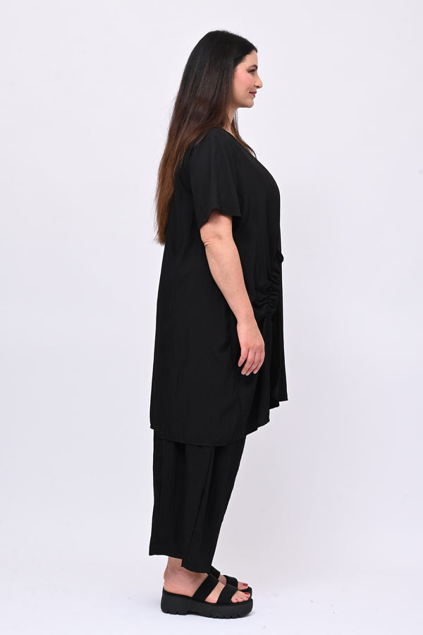 Completo viscosa maxi spacco - Nero