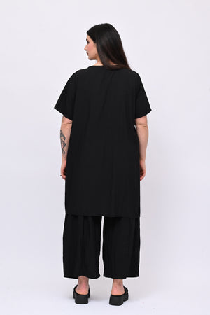 Completo viscosa maxi spacco - Nero