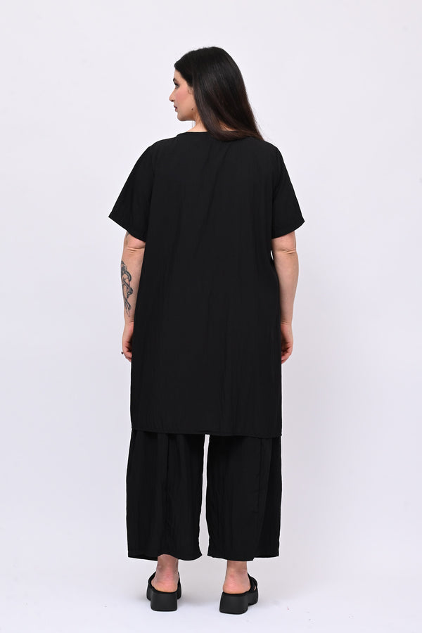 Completo viscosa maxi spacco - Nero