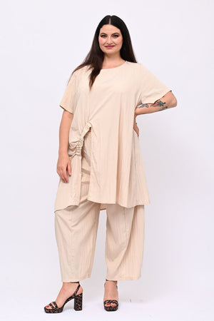 Completo viscosa maxi spacco - Nude