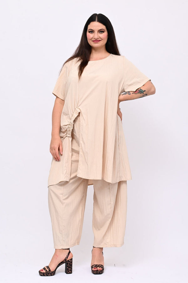Completo viscosa maxi spacco - Nude