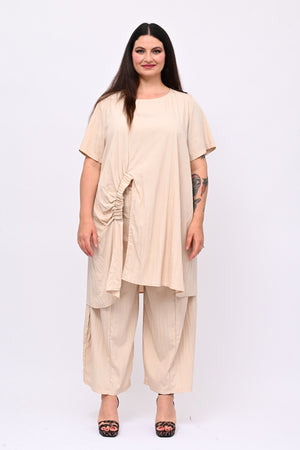 Completo viscosa maxi spacco - Nude